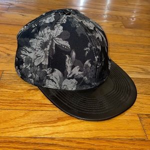 Black & Grey Floral Snap Back